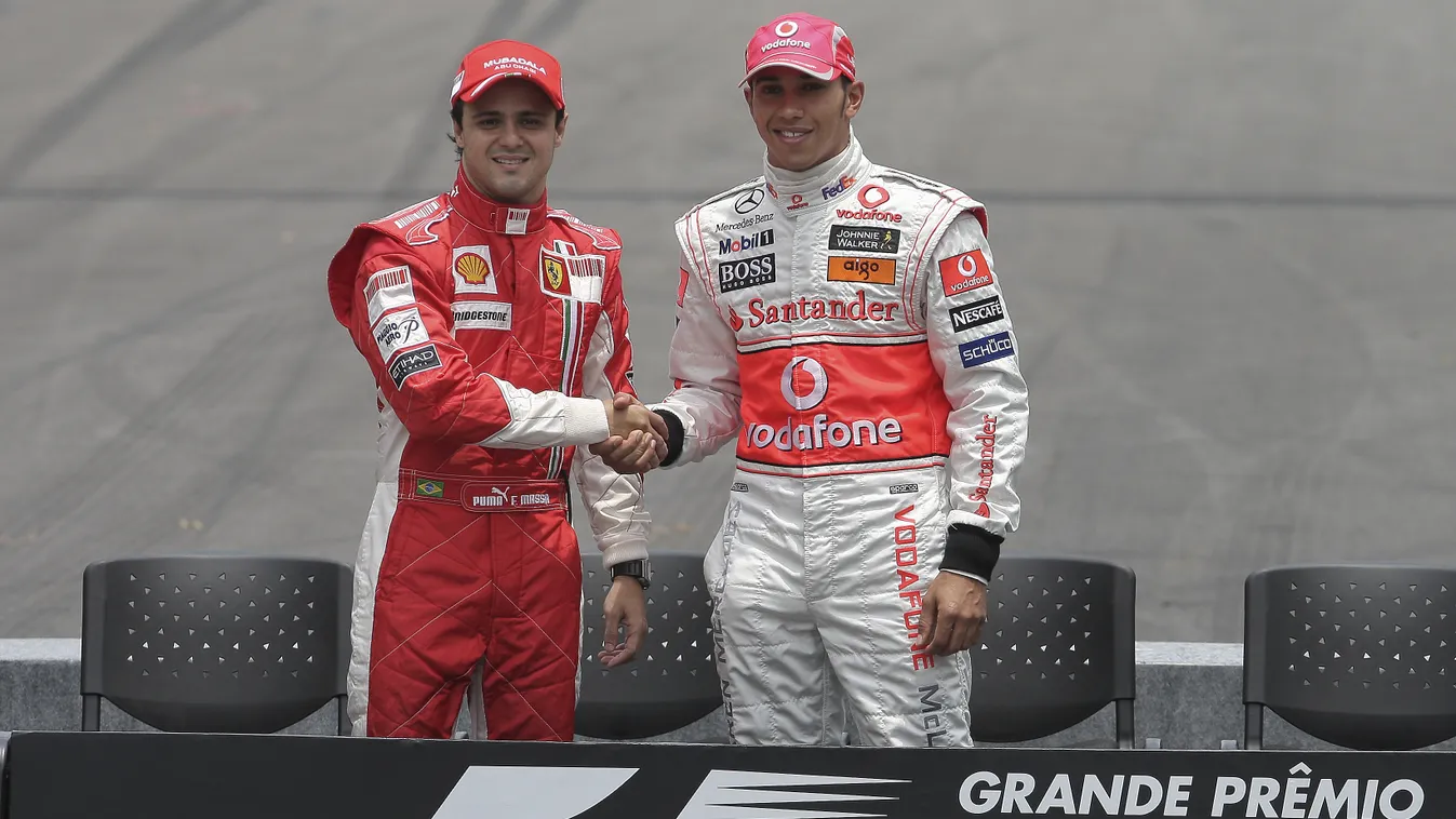 Forma-1, Brazil Nagydíj, Lewis Hamilton, Felipe Massa, McLaren, Ferrari, 2008 