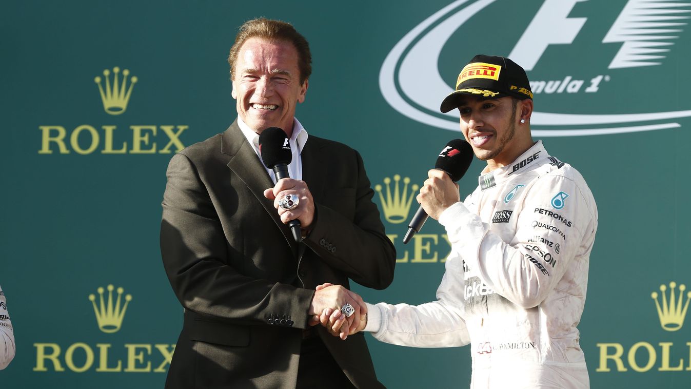 Lewis Hamilton, Arnold Schwarzenegger, Forma-1, Ausztrál Nagydíj, Mercedes 
