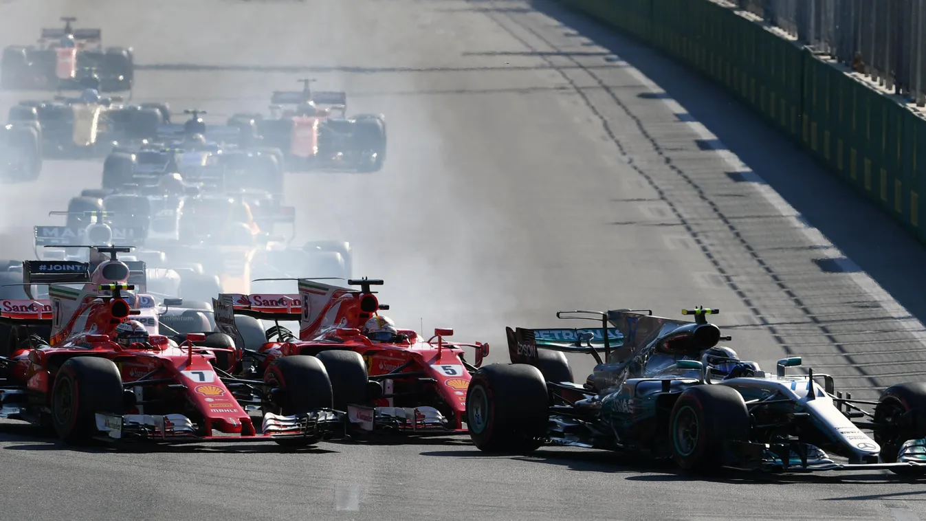 Forma-1, Kimi Räikkönen, Sebastian Vettel, Scuderia Ferrari, Valtteri Bottas, Mercedes-AMG Petronas, Azeri Nagydíj 