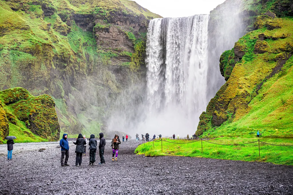 Skógafoss, vízesés, Izland, Skógá, folyó, 