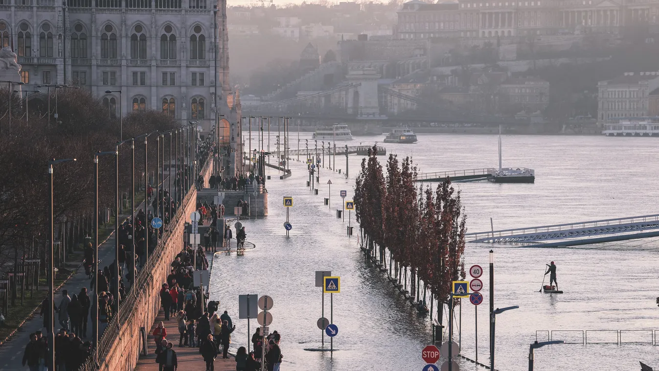 Budapest, árvíz, Duna, 2023.12.28., árhullám 