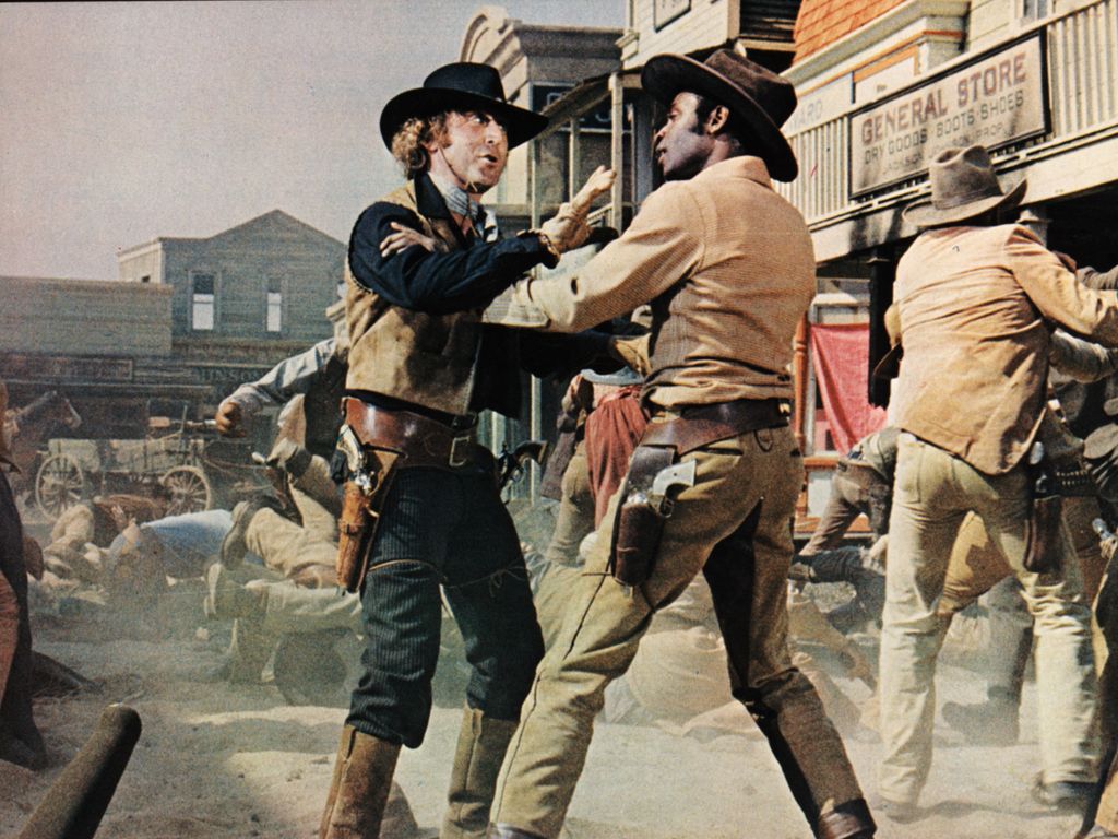 Blazing Saddles (1974) usa Cinema rue bagarre battre rixe to fight Horizontal STREET 