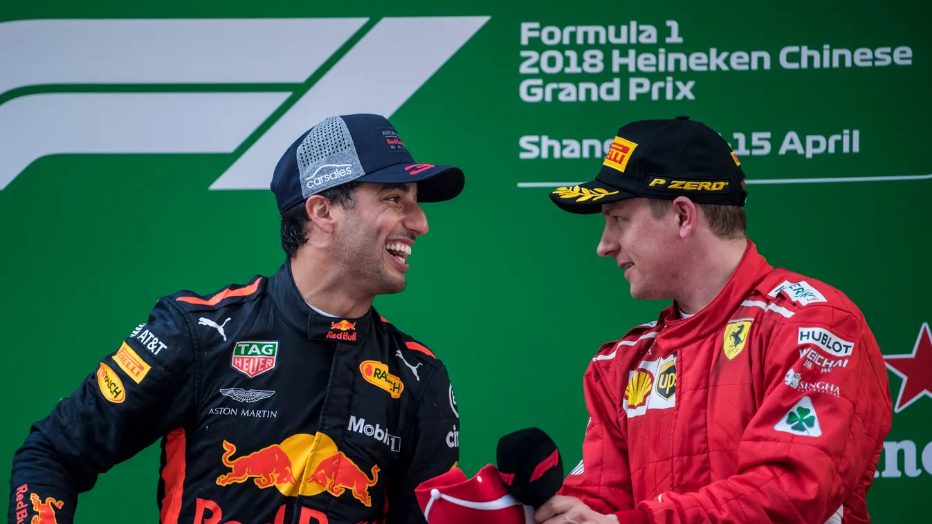 Forma-1, Kínai Nagydíj, Daniel Ricciardo, Red Bull Racing, Kimi Räikkönen, Scuderia Ferrari 