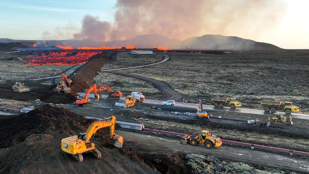 Vulkánkitörés Izland, vulkán, 2024.01.15., volcano Horizontal 