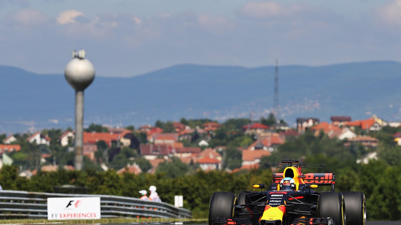 F1 Grand Prix of Hungary - Practice P-20170728-00462 BUDAPEST, HUNGARY - JULY 28: Daniel Ricciardo of Australia driving the (3) Red Bull Racing Red Bull-TAG Heuer RB13 TAG Heuer on track during practice for the Formula One Grand Prix of Hungary at Hungaro