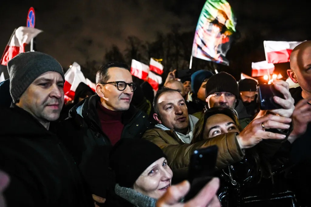 Lengyel belpolitika, letartóztatás, Mariusz Kaminski, Maciej Wasik, tüntetés, demonstráció, Varsó, Lengyelország, 2024.01.11. 
