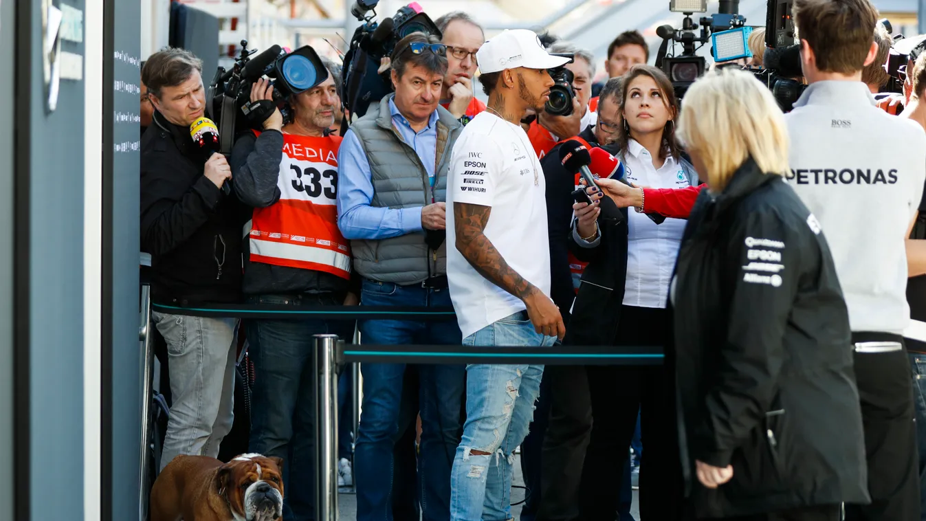 Forma-1, Lewis Hamilton, Mercedes-AMG Petronas, Roscoe kutya, Barcelona teszt 