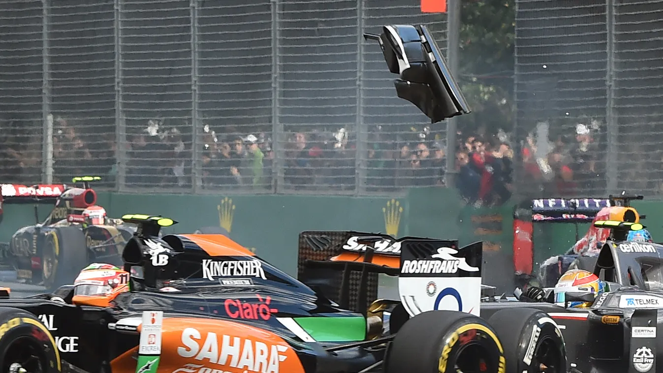 Forma-1, Sergio Pérez, Esteban Gutiérrez, Force India, Ausztrál Nagydíj, baleset 