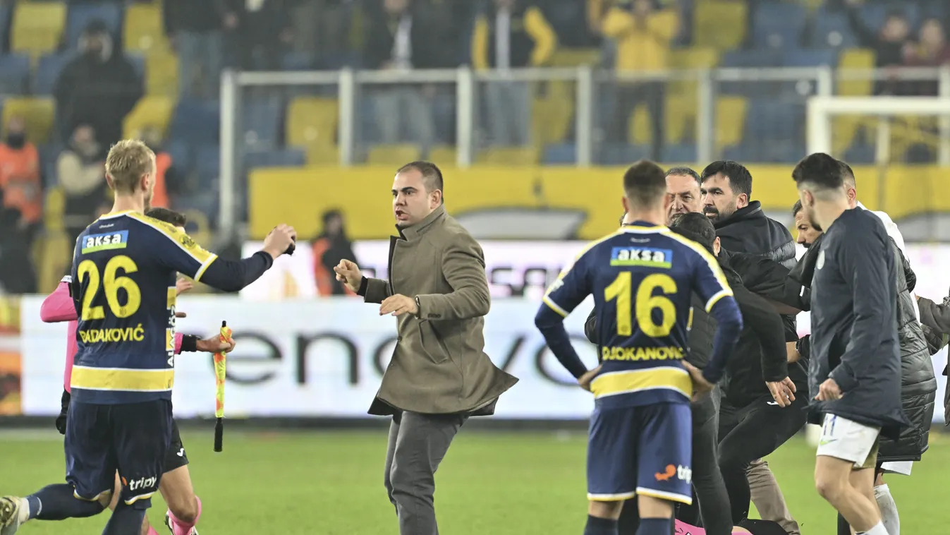 MKE Ankaragucu President Faruk Koca punched referee Halil Umut Meler attack,punched,Soccer Horizontal 