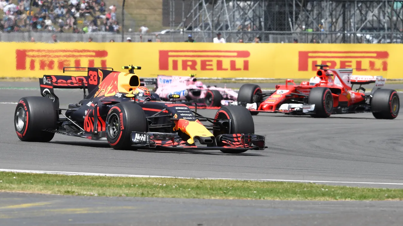 Forma-1, Max Verstappen, Red Bull Racing, Sebastian Vettel, Scuderia Ferrari, Brit Nagydíj 