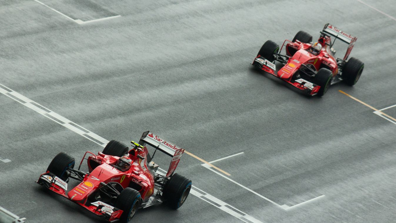Forma-1, Kimi Räikkönen, Sebastian Vettel, Ferrari, Osztrák Nagydíj, eső 