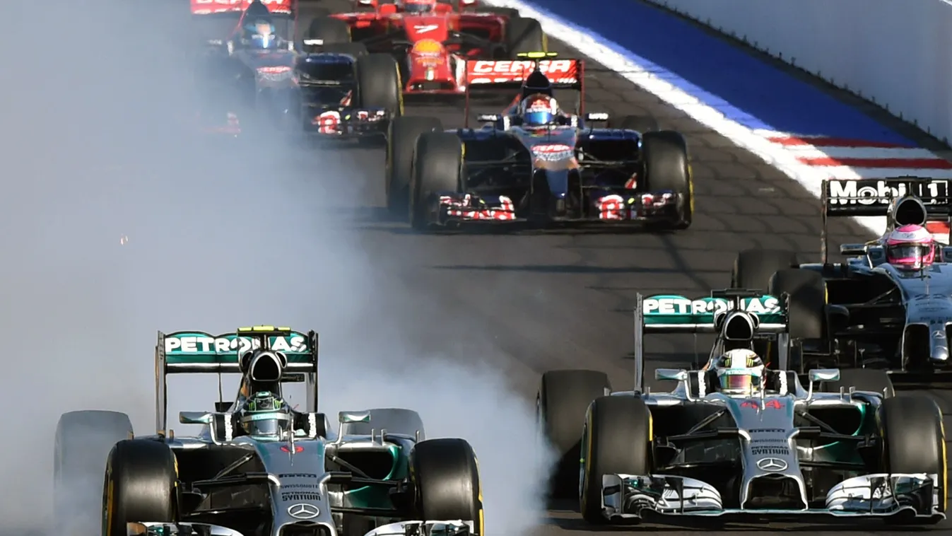 Forma-1, Nico Rosberg, Lewis Hamilton, Mercedes, Orosz Nagydíj, rajt 