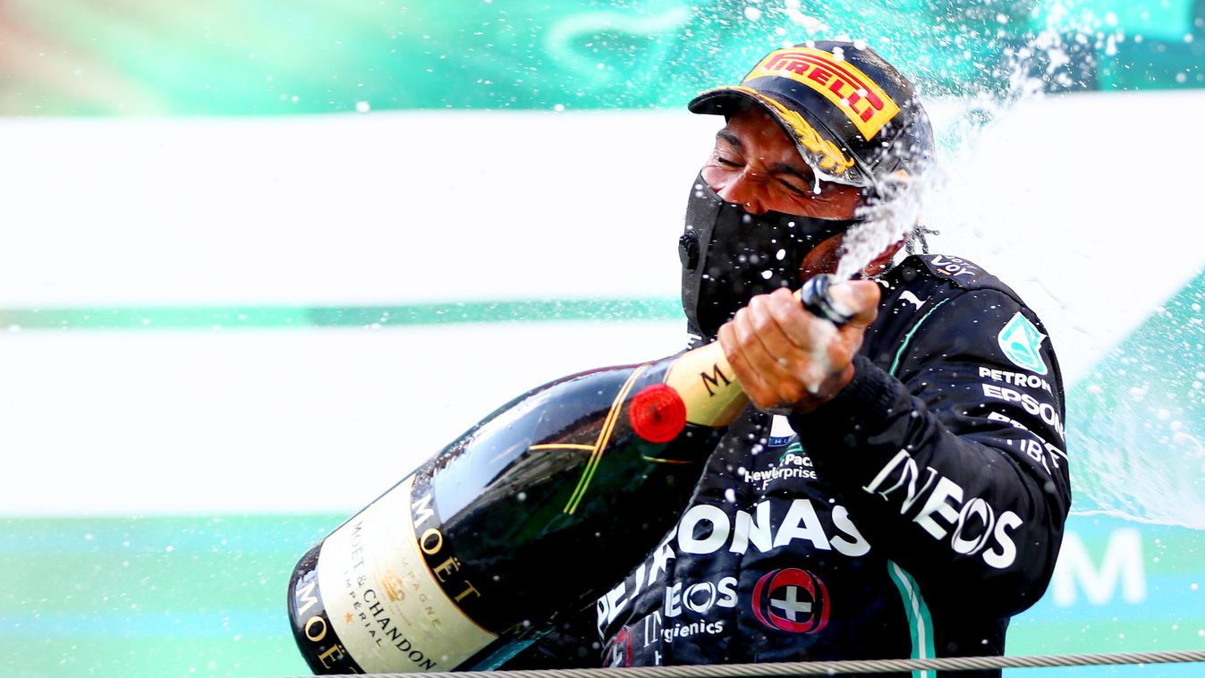 Forma-1, Lewis Hamilton, Mercedes, Spanyol Nagydíj, pezsgő 