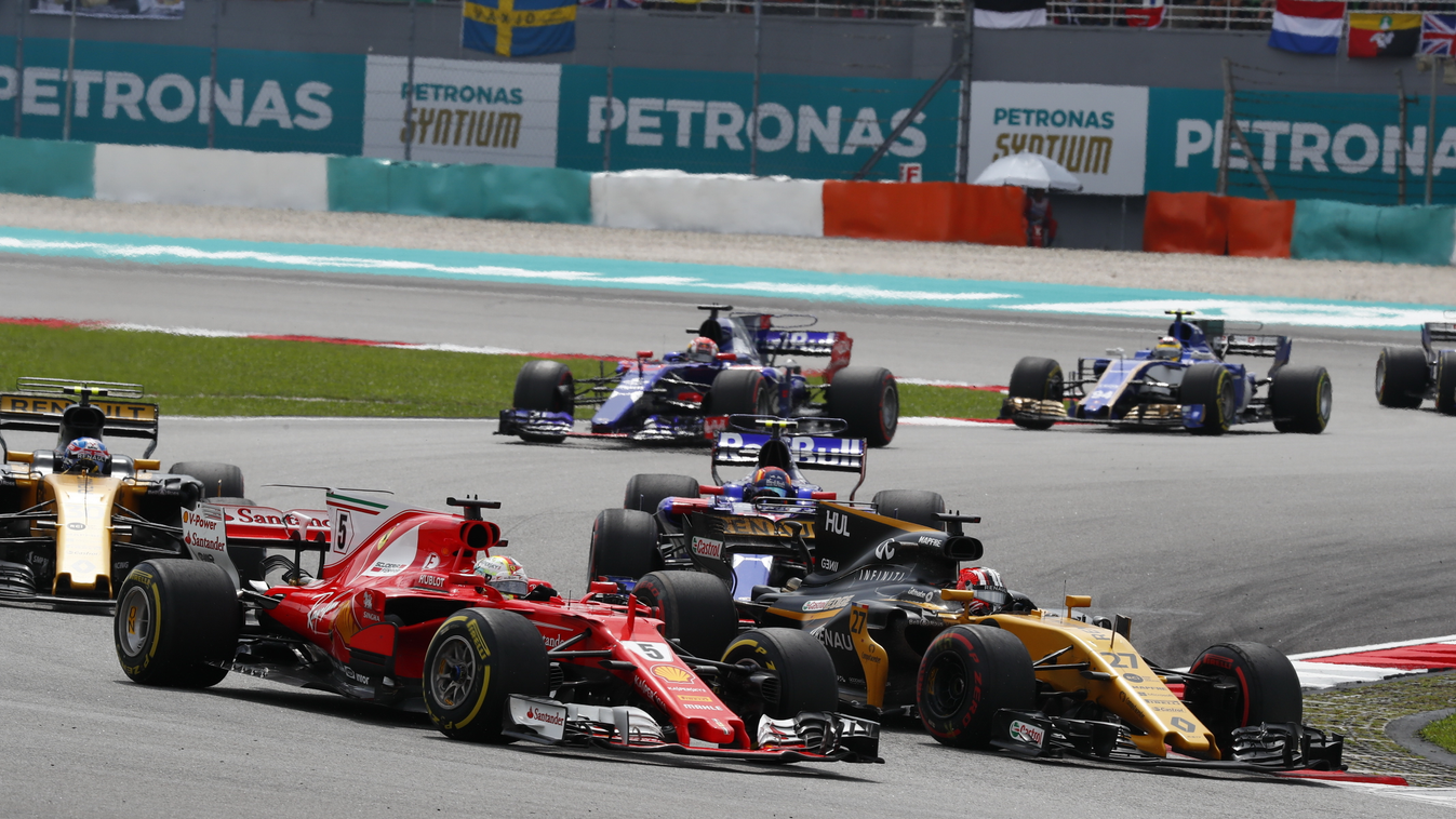 Forma-1, Sebastian Vettel, Scuderia Ferrari, Nico Hülkenberg, Renault Sport Racing, Malajziai Nagydíj 