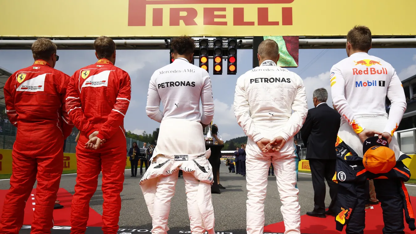 Forma-1, Kimi Räikkönen, Sebastian Vettel, Lewis Hamilton, Valtteri Bottas, Max Verstappen, Belga Nagydíj 