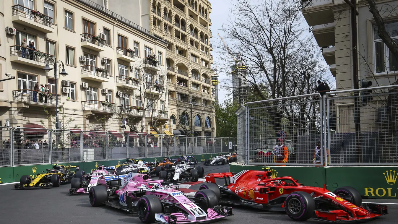 Forma-1, Azeri Nagydíj, Esteban Ocon, Force India, Kimi Räikkönen, Ferrari 