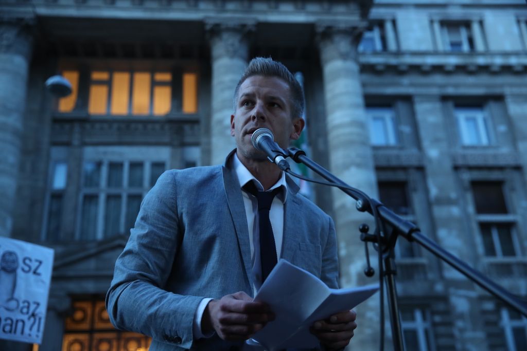 Magyar Péter, Vértanúk tere, vonulás, baloldali tüntetés, 2024. 03. 26.