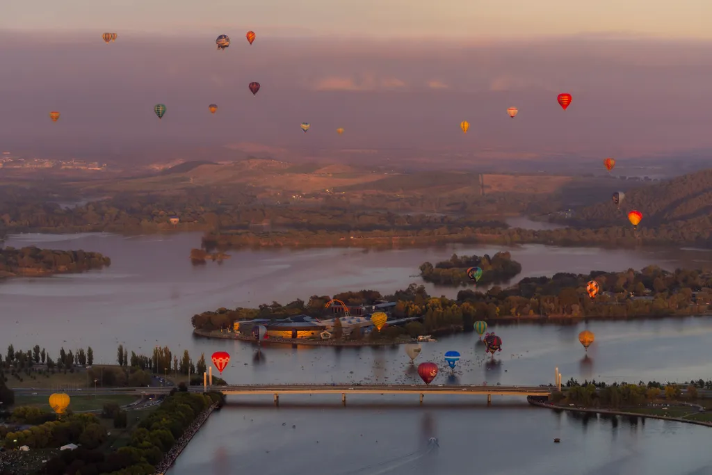 Hőlégballon, Fesztivál, 2024,  Canberra, Ausztrália, 