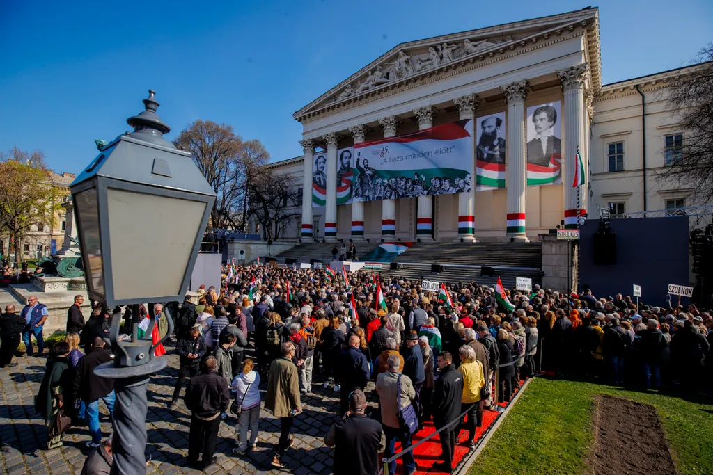 március 15, 1848–49-es forradalom, szabadságharc, Magyarország nemzeti ünnepe, 2024. 03. 15., Díszünnepség, Múzeumkert, beszédet mond, Orbán Viktor, miniszterelnök