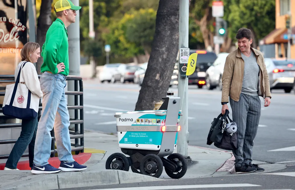 robot, kézbesítő, futár, kiszállító, kalifornia