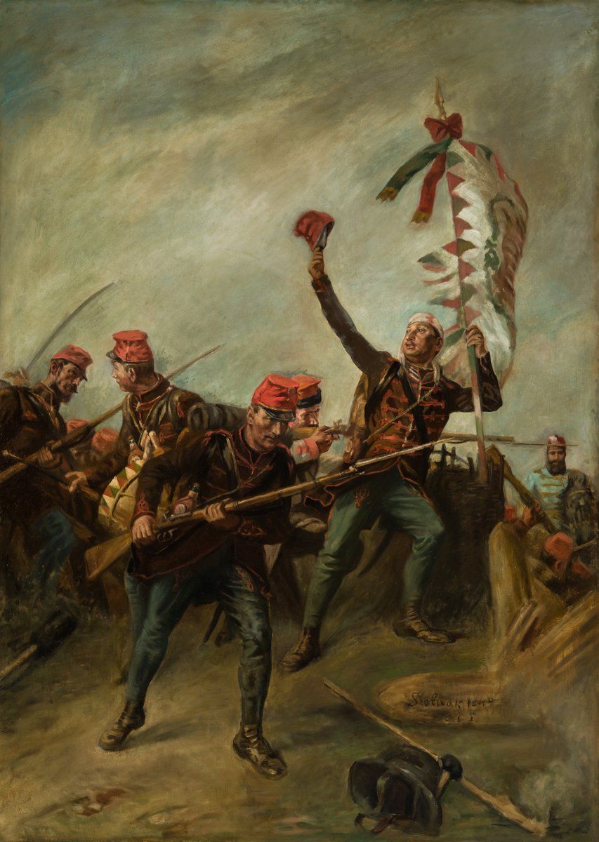 Wikipédia, A vörössapkások rohama Greguss Imre festményén