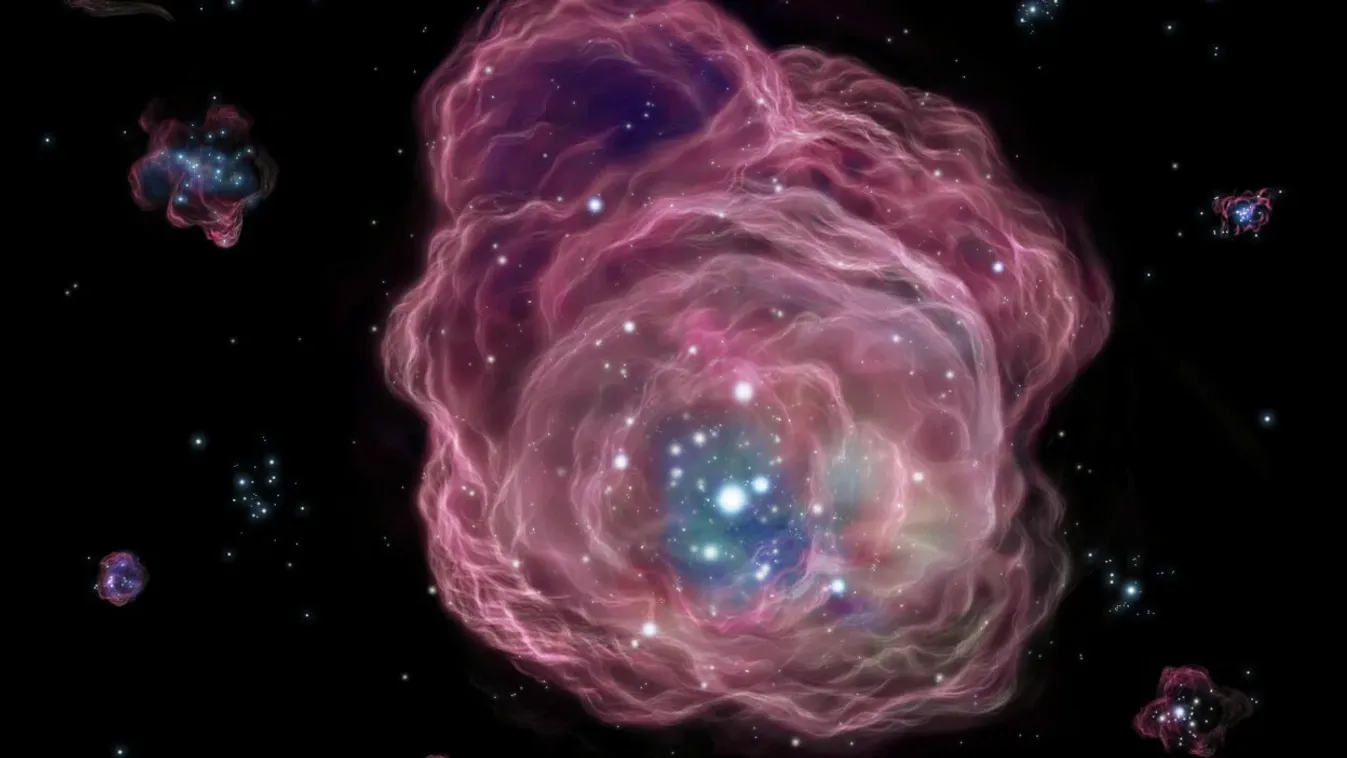 Az első csillagok feltehetően tiszta héliumból, hidrogénből, esetleg kevés héliumból álltak (illusztráció)