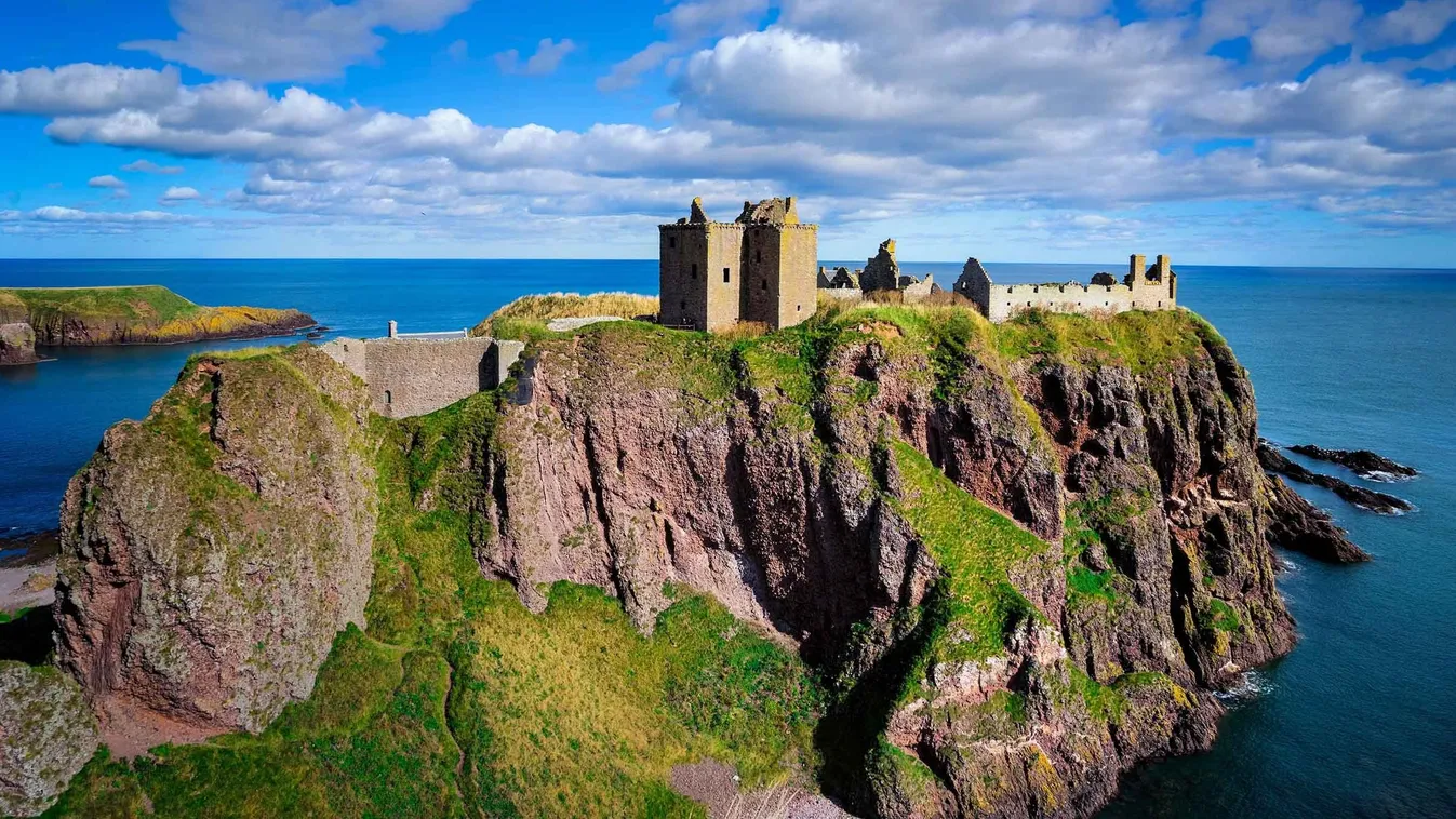 Dunnottar vára, skót, Skócia, középkori erődítmény, Dunnottar vár, Dunnottarvára