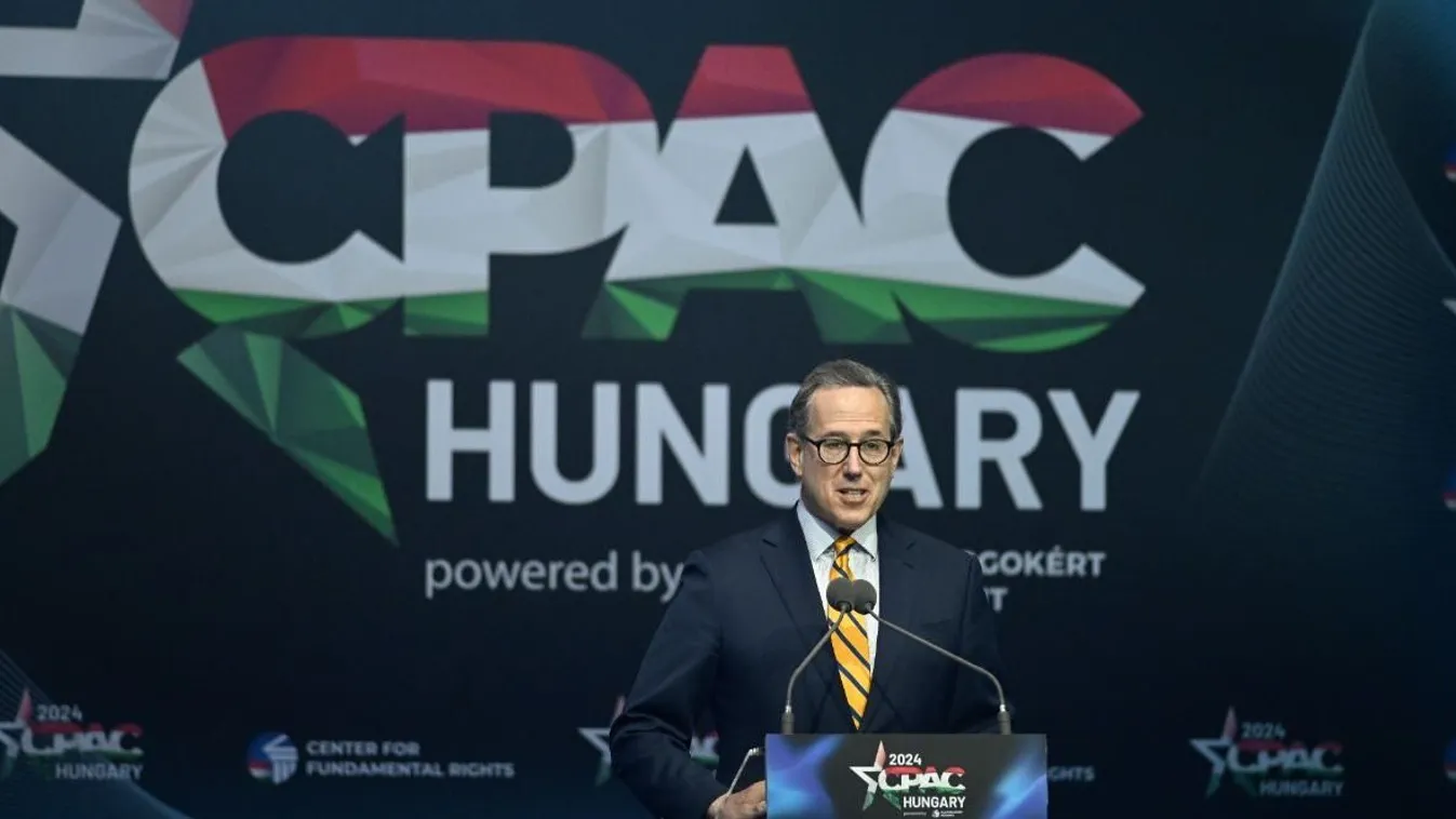 Rick Santorum volt amerikai szenátor és republikánus elnökjelölt a pénteki CPAC-en szólalt fel.