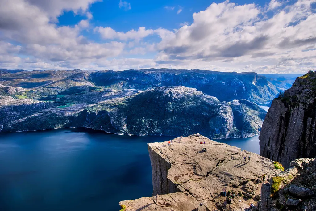Szószék-szikla,  sziklatető, szikla, túra, Norvégia, turisztikai látványosság, 
