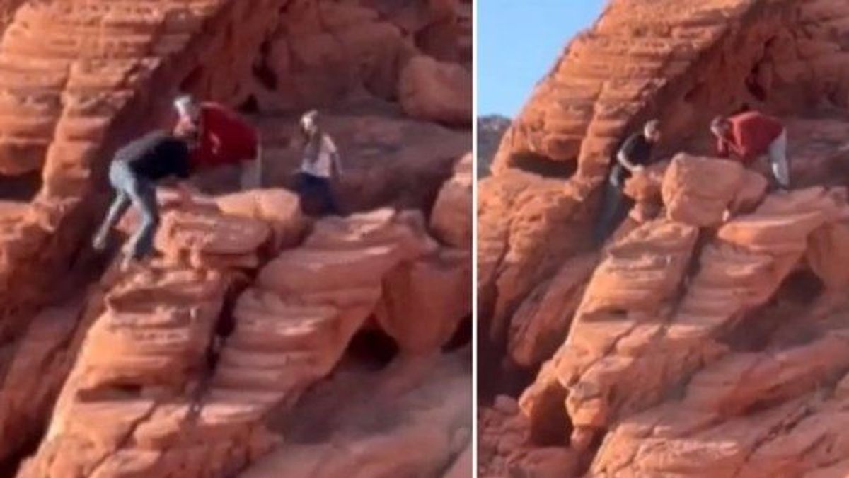 Több millió éves sziklát rongáltak meg turisták Nevadában - videó