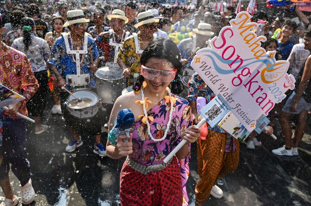 Songkran, thai újév, fesztivál, vízicsata