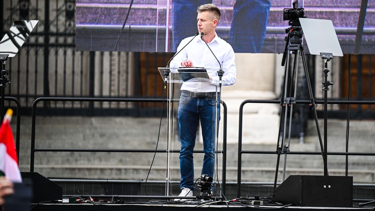 Nézegessen fotókat Magyar Péter baloldali tüntetéséről