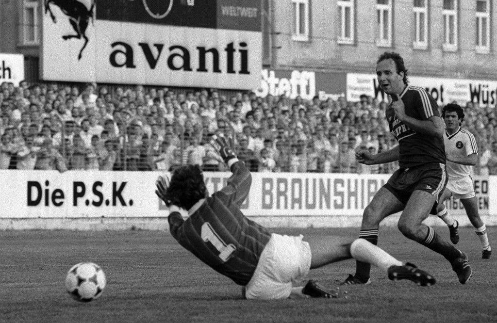 Football - Tibor Nyilasi making a goal