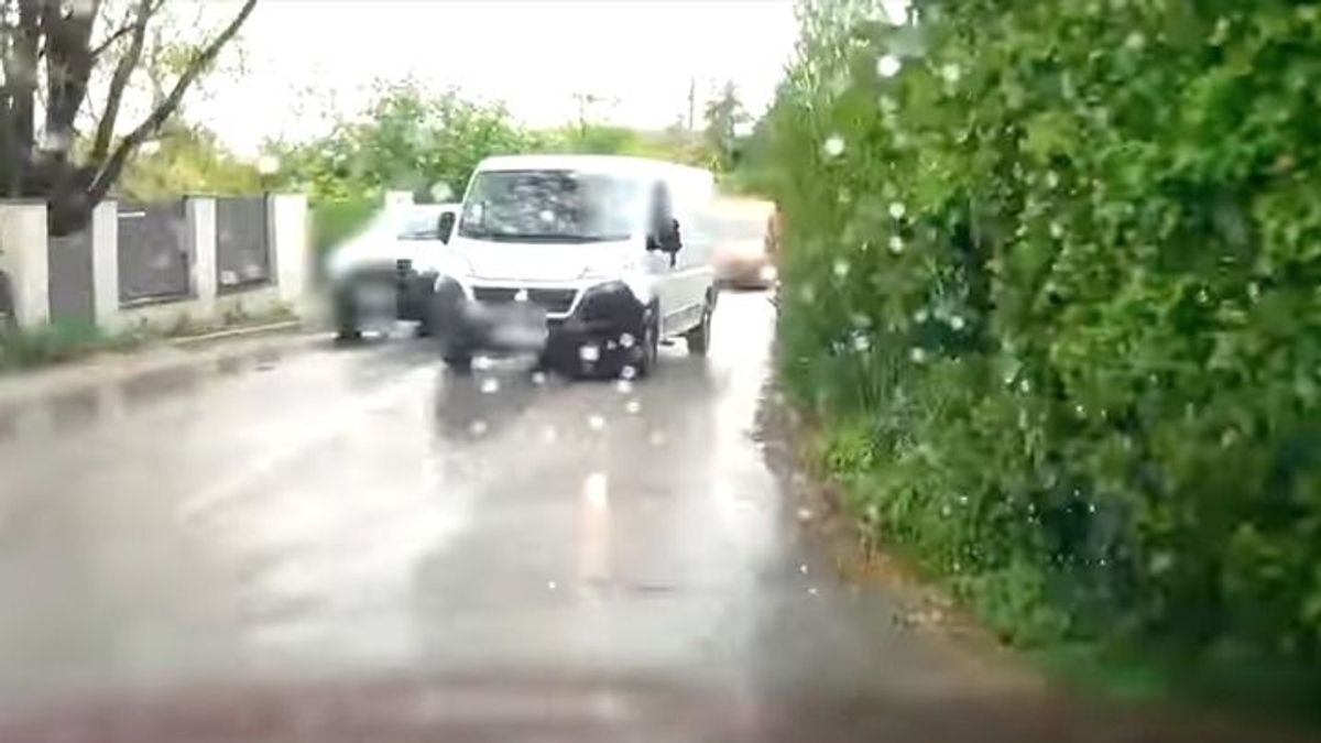 Átengedte a kutyás nőt, ez menthette meg a frontális ütközéstől Ürömön - videó