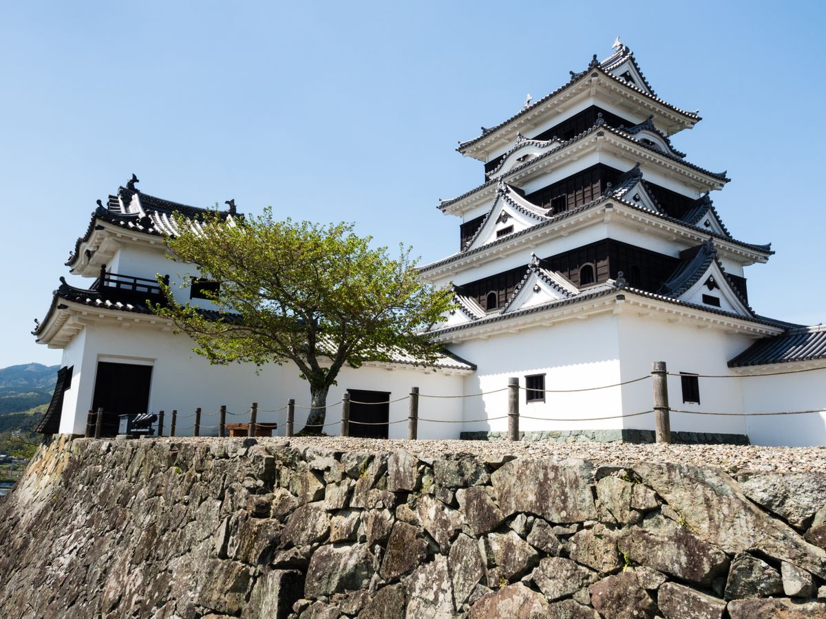 Main,Keep,Of,Ozu,Castle,,Reconstructed,In,2004,Using,Traditional