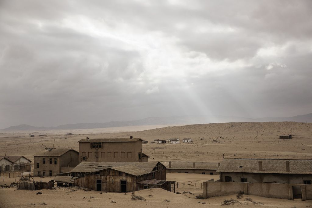 Kolmanskop, szellemváros, elhagyatott, település, bányász