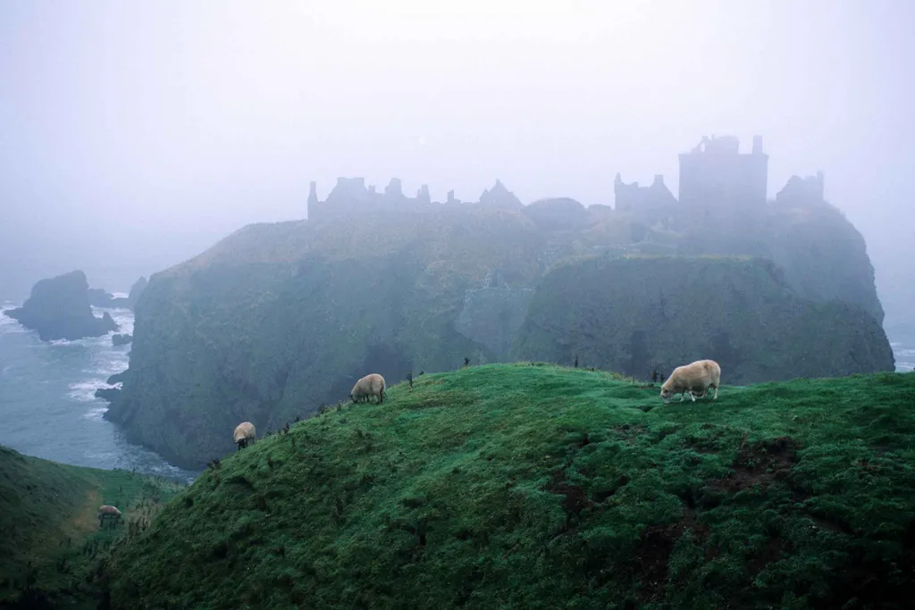 Dunnottar vára, skót, Skócia, középkori erődítmény, Dunnottar vár, Dunnottarvára