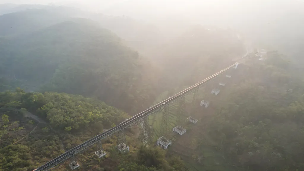 Cikubang, Bridge, vasúti, híd, Indonézia, 