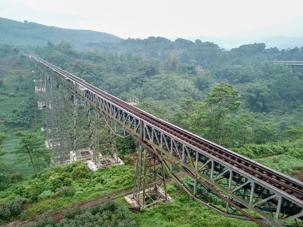 Cikubang, Bridge, vasúti, híd, Indonézia, 