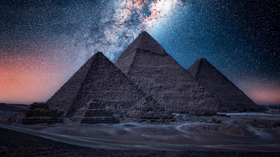 Egyiptom, piramis, piramisok, Gíza, éjszaka, 