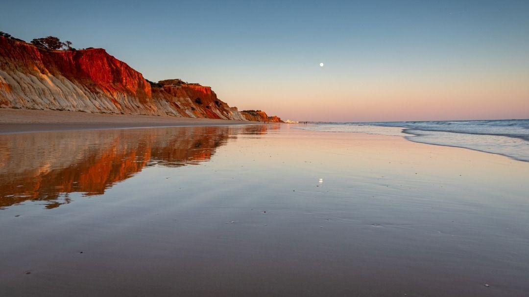 Praia,Da,Falésia, Olhos, de, Agua, Portugália, 