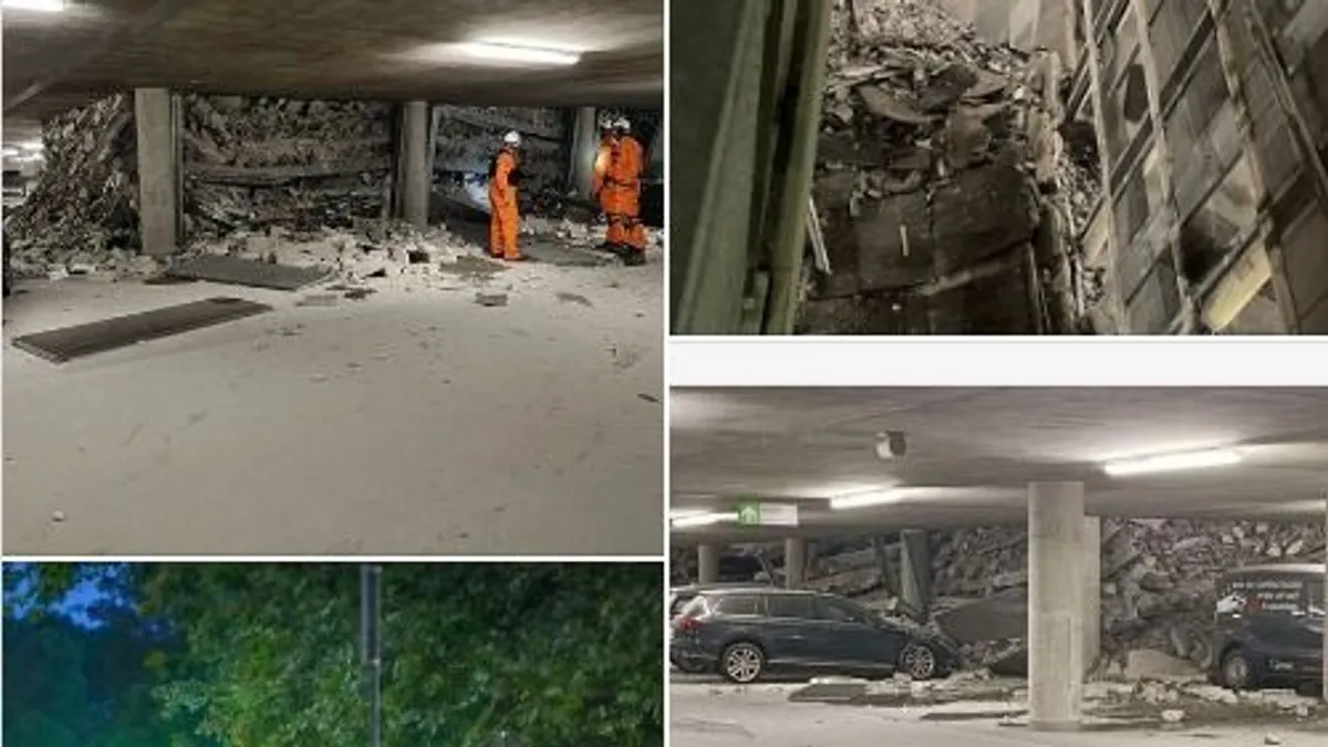 Horror, az éjjel összeomlott egy holland kórház parkolóháza - fotók