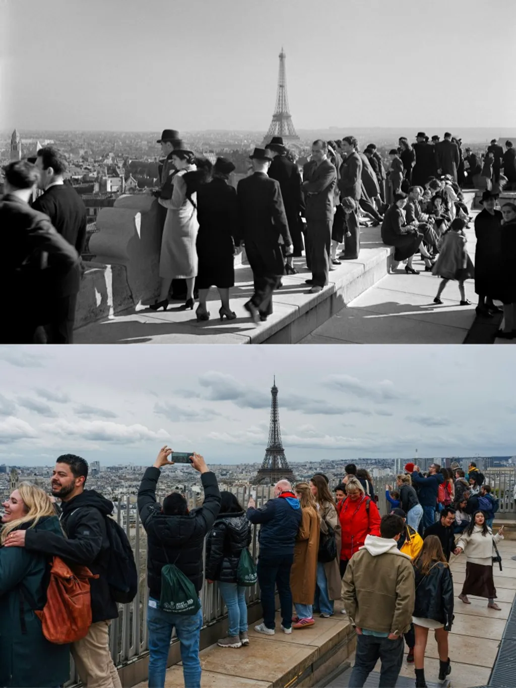 Párizs egykor és most: lélegzetelállító képpárokon a francia főváros meghatározó épületei, Párizsépületek2024