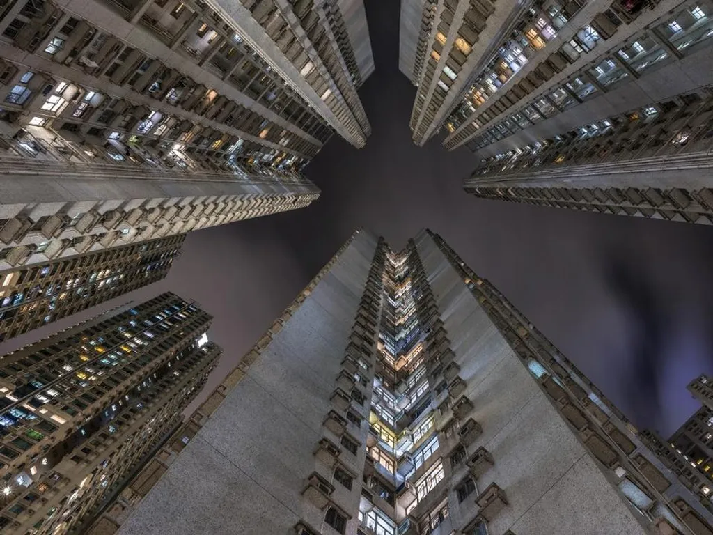 Hong kong, érdekes épületek, felhőkarcolok, 150 méter, perspektíva, épületek, építészet, 