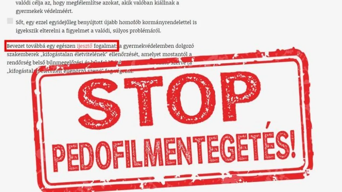 Alapjogokért Központ: Ismét a pedofilokat mentegeti a baloldal!