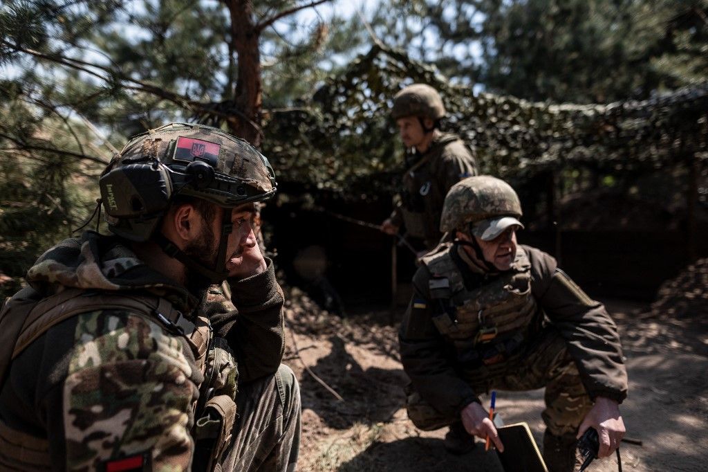 Ukrainian military on the frontline near the city of Kupiansk