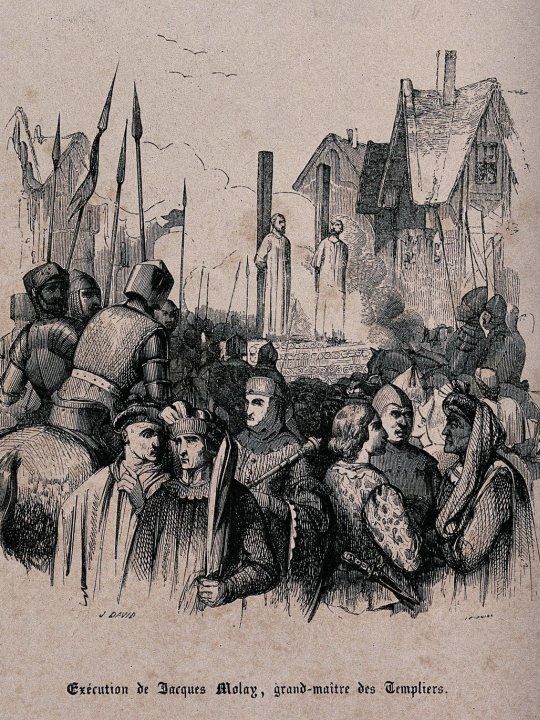 Molay, megégetése, 1314. március 18-án,