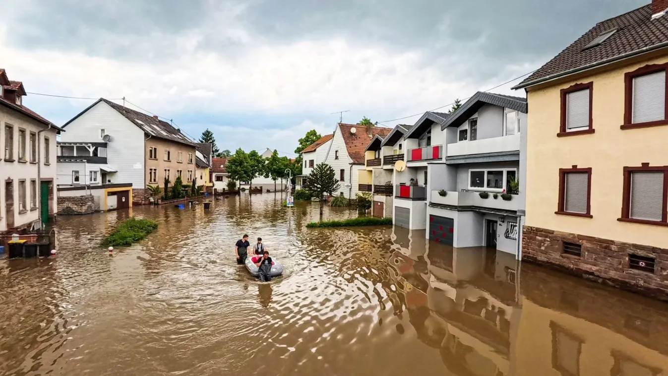 árvízNémet, árvíz, áradás, Németország
