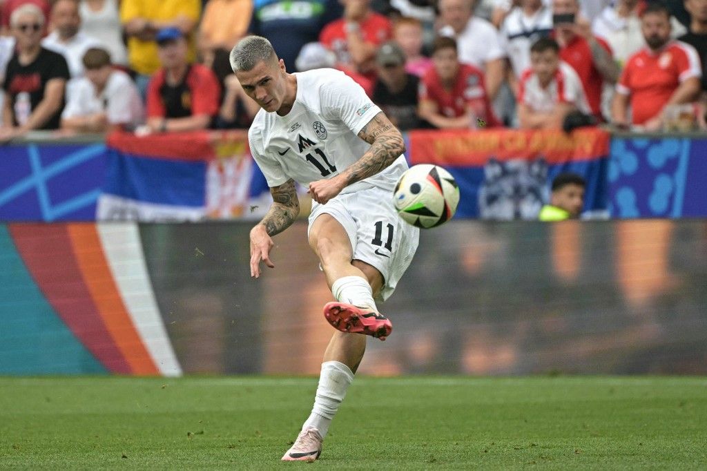 Football: UEFA Euro 2024 - 1st round day 2: Group C Slovenia v Serbia, Benjamin Sesko