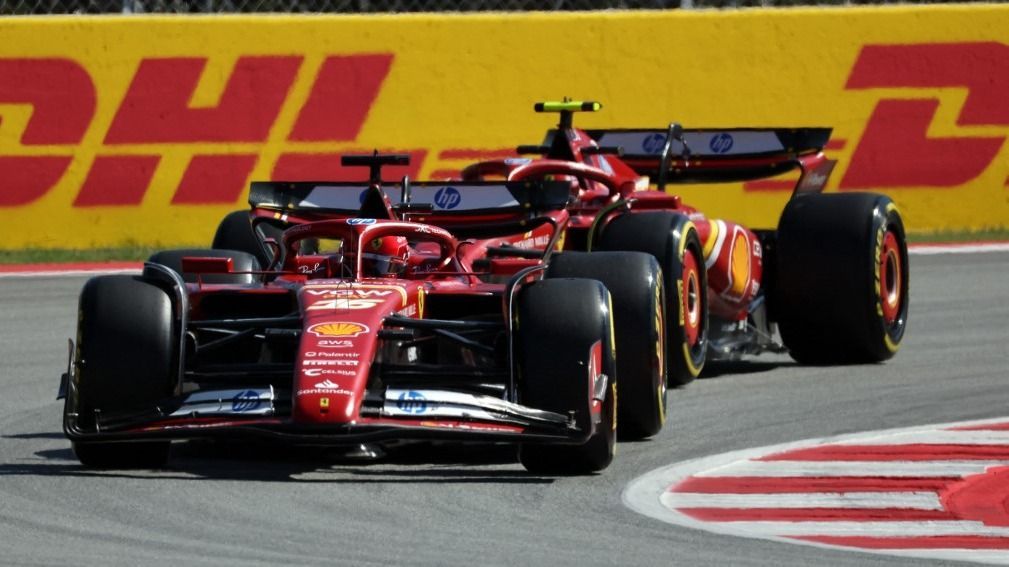 Forma-1, F1, Spanyol Nagydíj, 2024, Ferrari, Charles Leclerc, Carlos Sainz